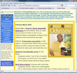 home page of Christian Odyssey